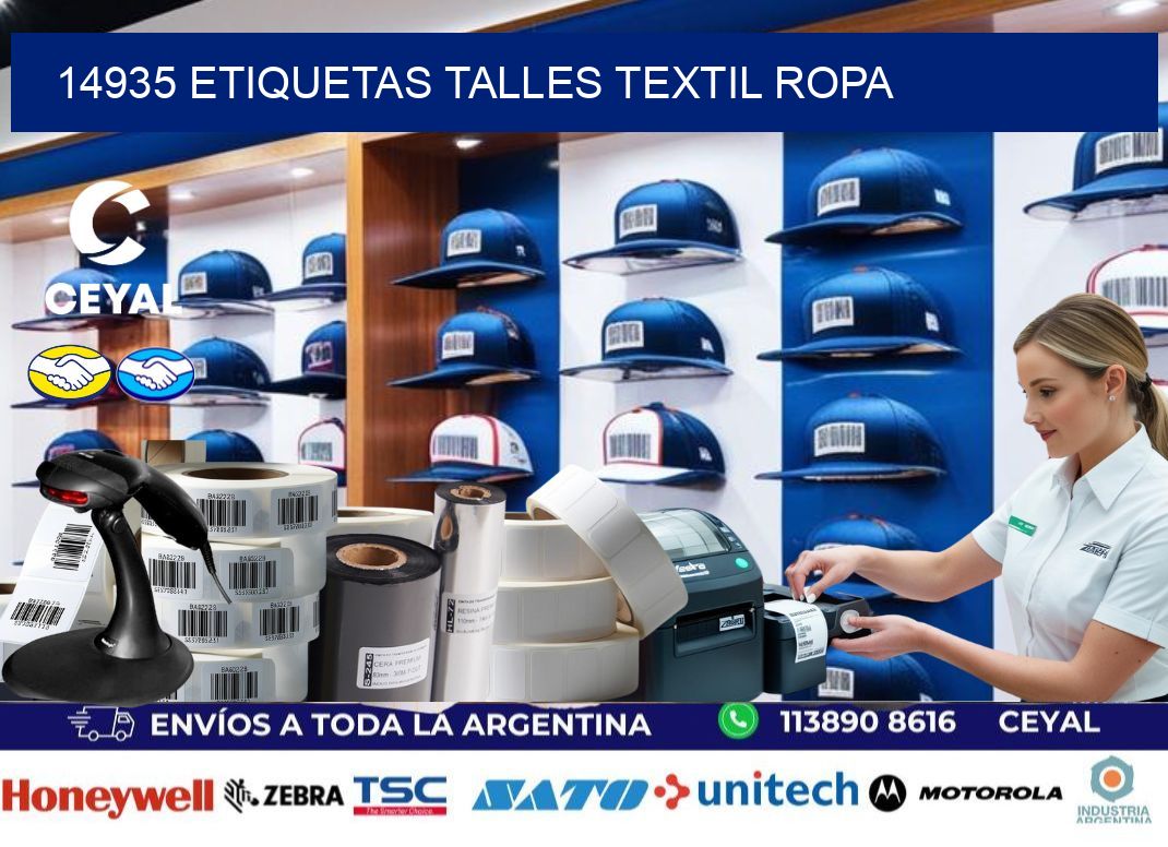 14935 ETIQUETAS TALLES TEXTIL ROPA