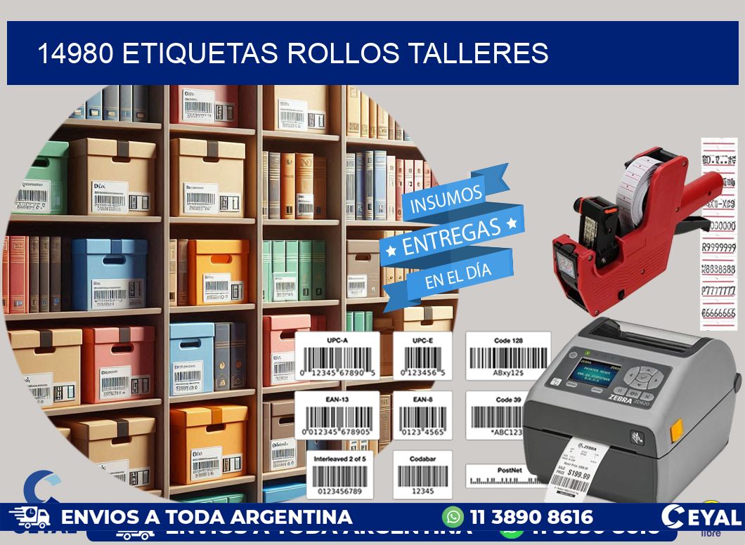 14980 etiquetas rollos TALLERES