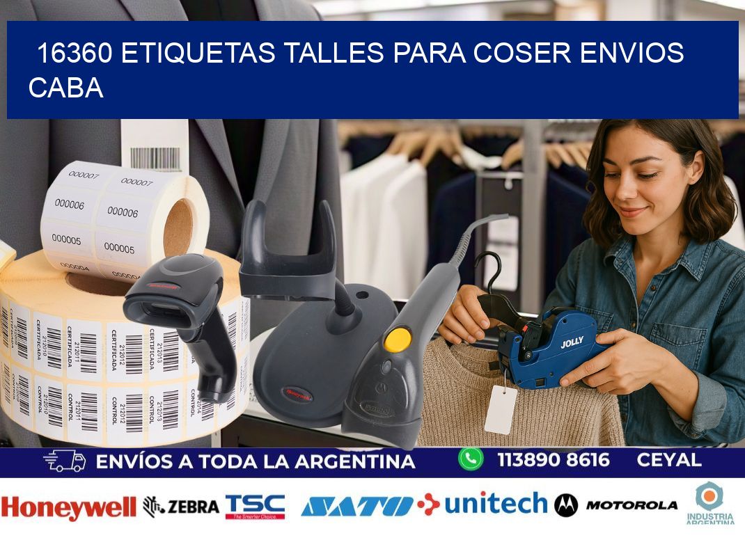 16360 ETIQUETAS TALLES PARA COSER ENVIOS CABA
