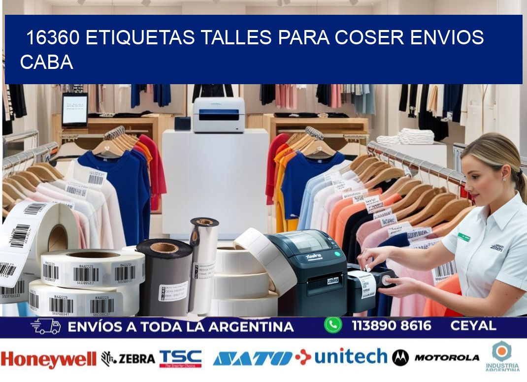 16360 ETIQUETAS TALLES PARA COSER ENVIOS CABA