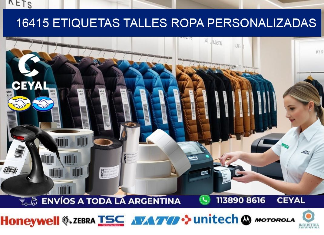 16415 ETIQUETAS TALLES ROPA PERSONALIZADAS