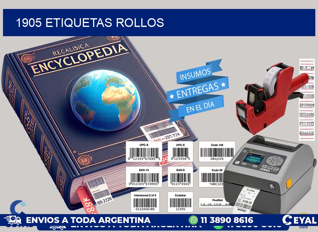1905 etiquetas rollos