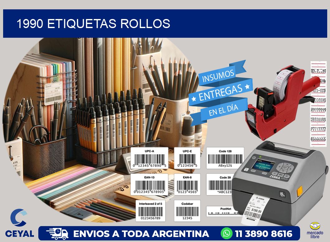 1990 etiquetas rollos
