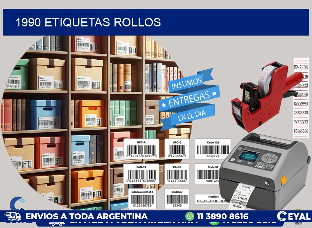 1990 etiquetas rollos