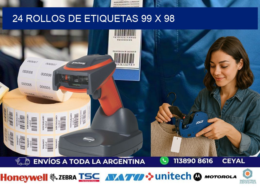 24 ROLLOS DE ETIQUETAS 99 x 98