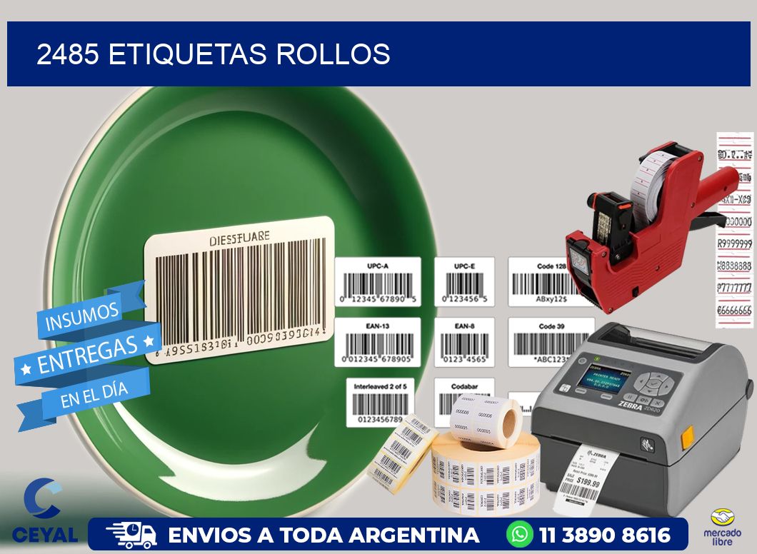 2485 etiquetas rollos