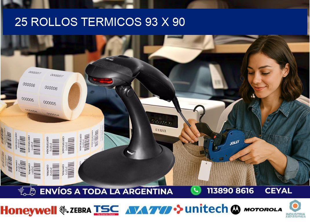 25 ROLLOS TERMICOS 93 x 90