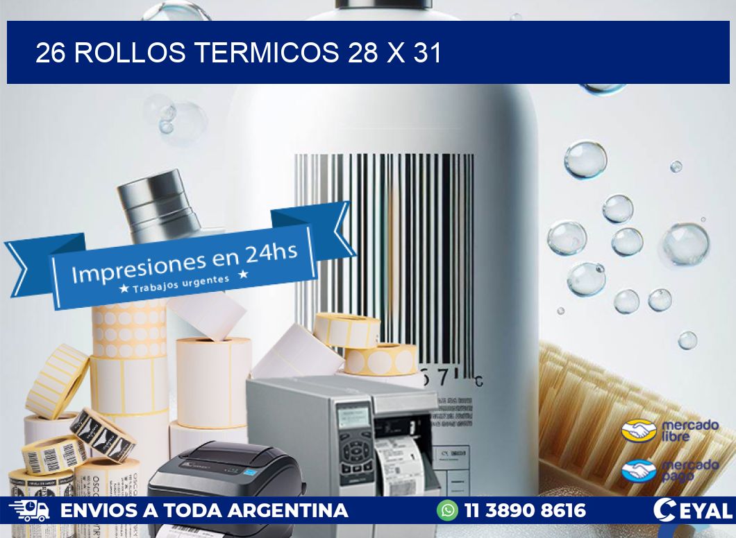 26 ROLLOS TERMICOS 28 x 31