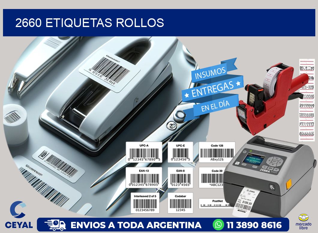 2660 etiquetas rollos
