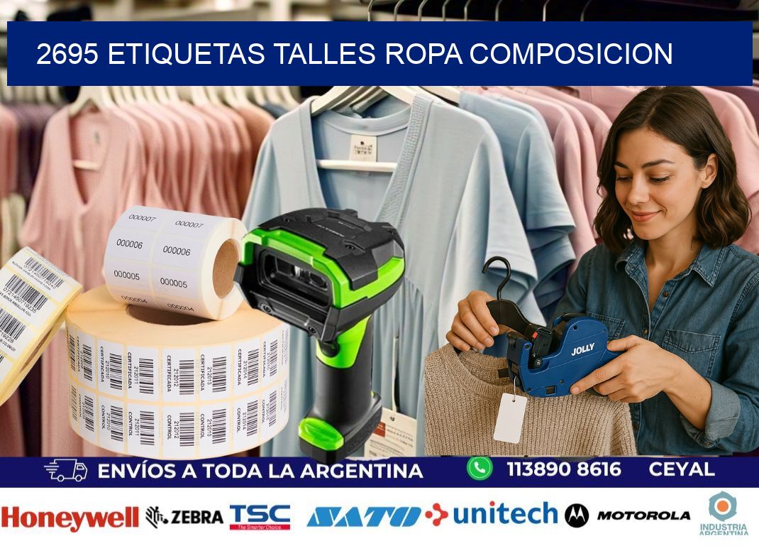 2695 ETIQUETAS TALLES ROPA COMPOSICION