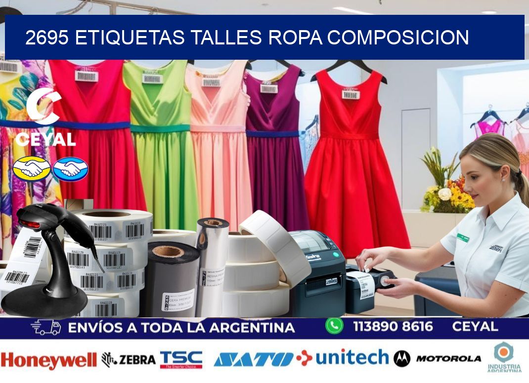 2695 ETIQUETAS TALLES ROPA COMPOSICION