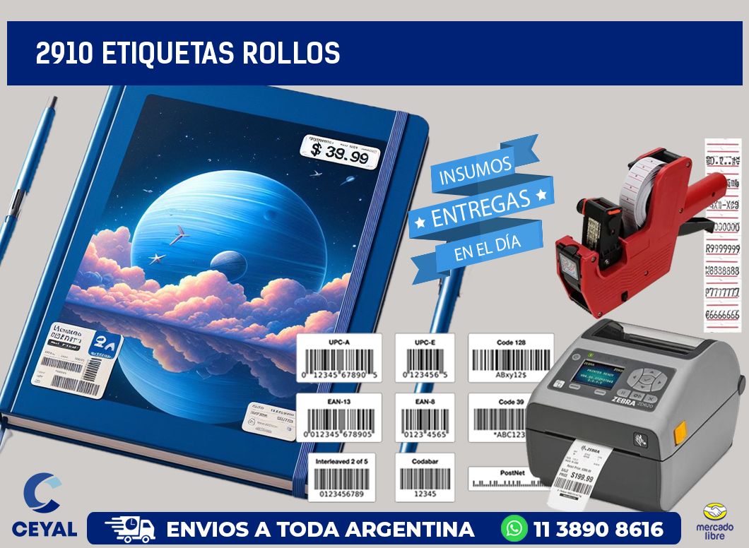 2910 etiquetas rollos