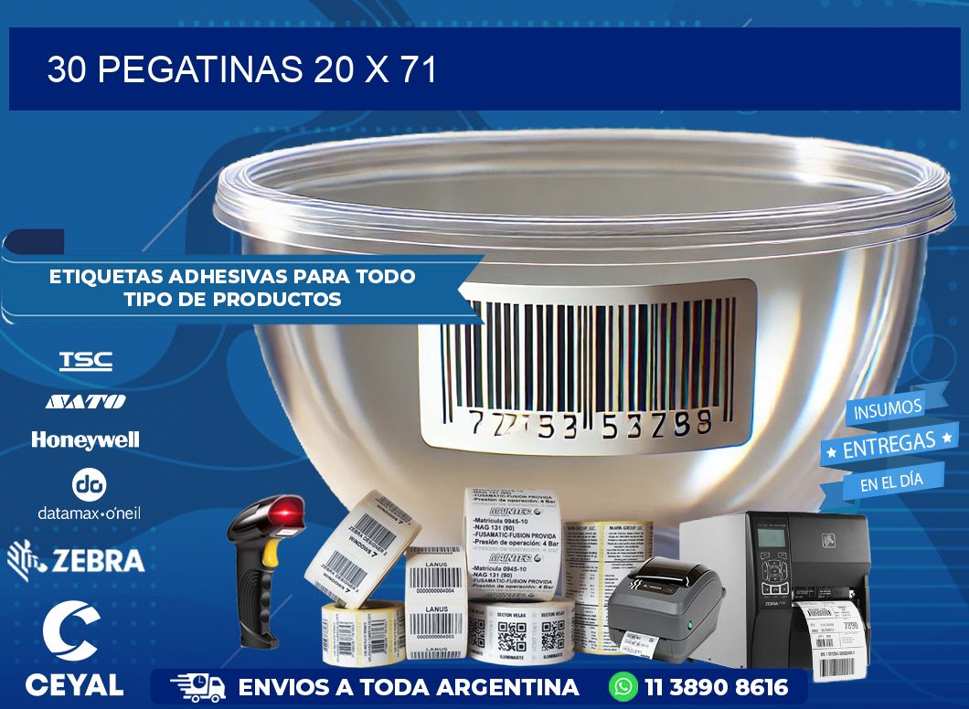 30 PEGATINAS 20 x 71