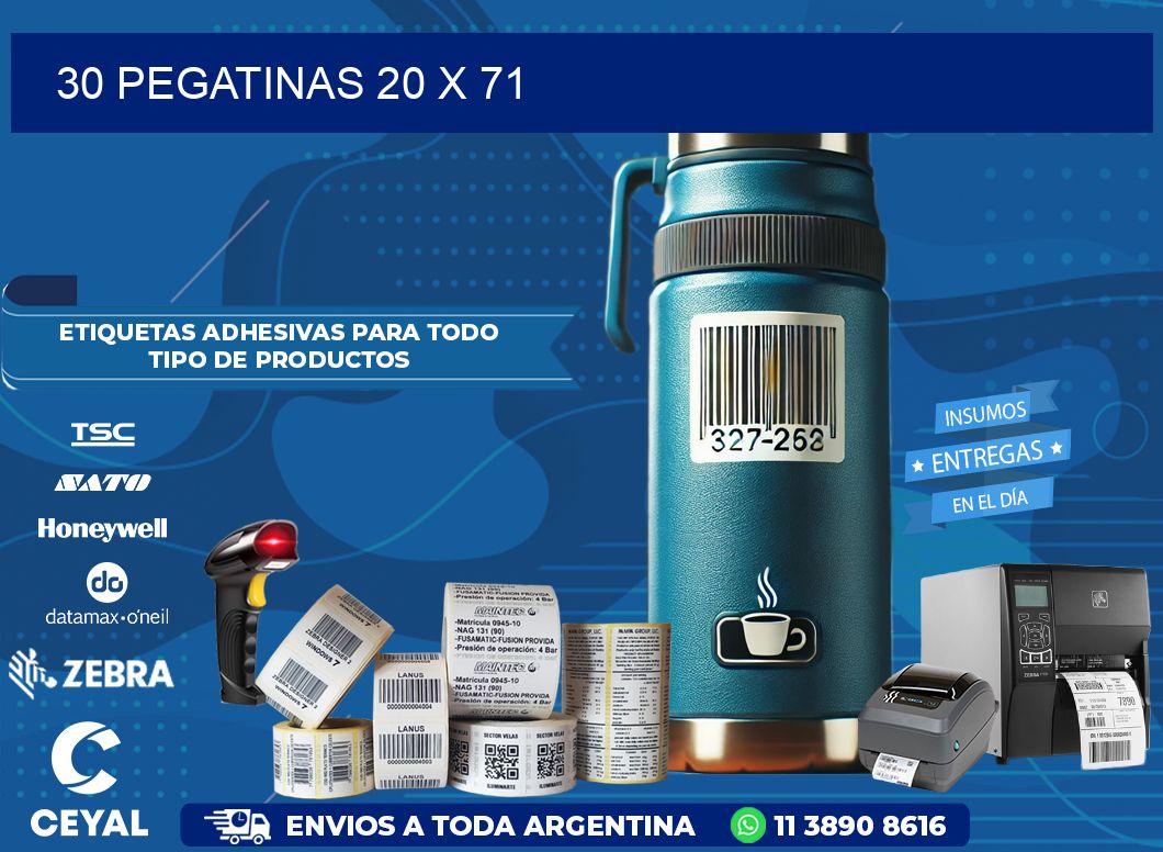30 PEGATINAS 20 x 71