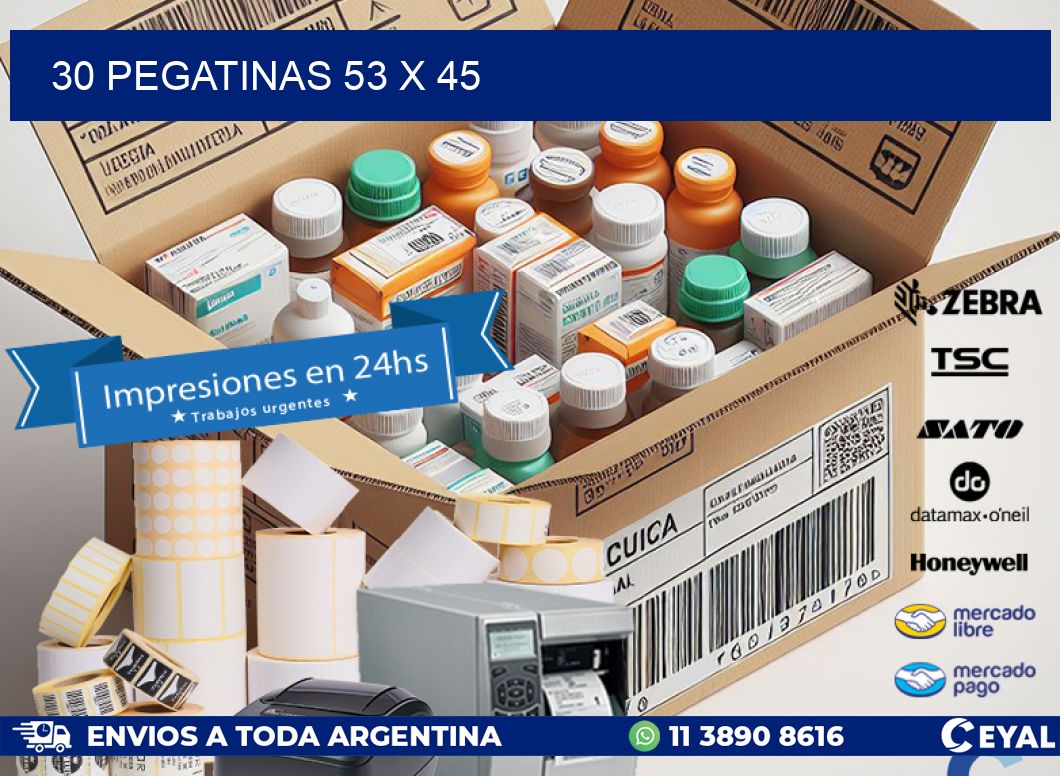 30 PEGATINAS 53 x 45