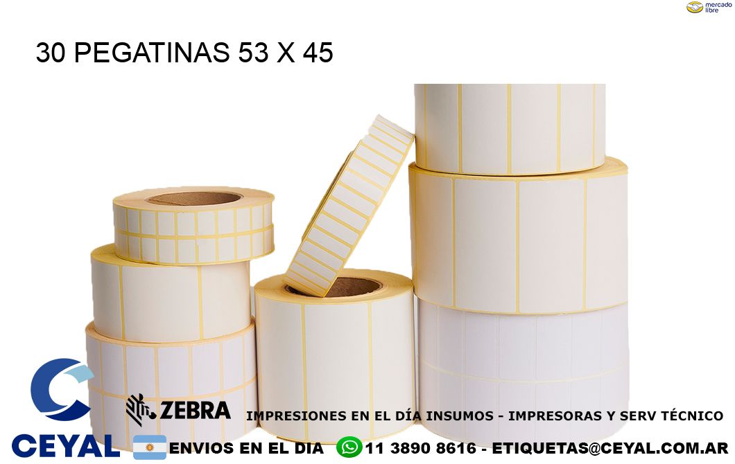 30 PEGATINAS 53 x 45