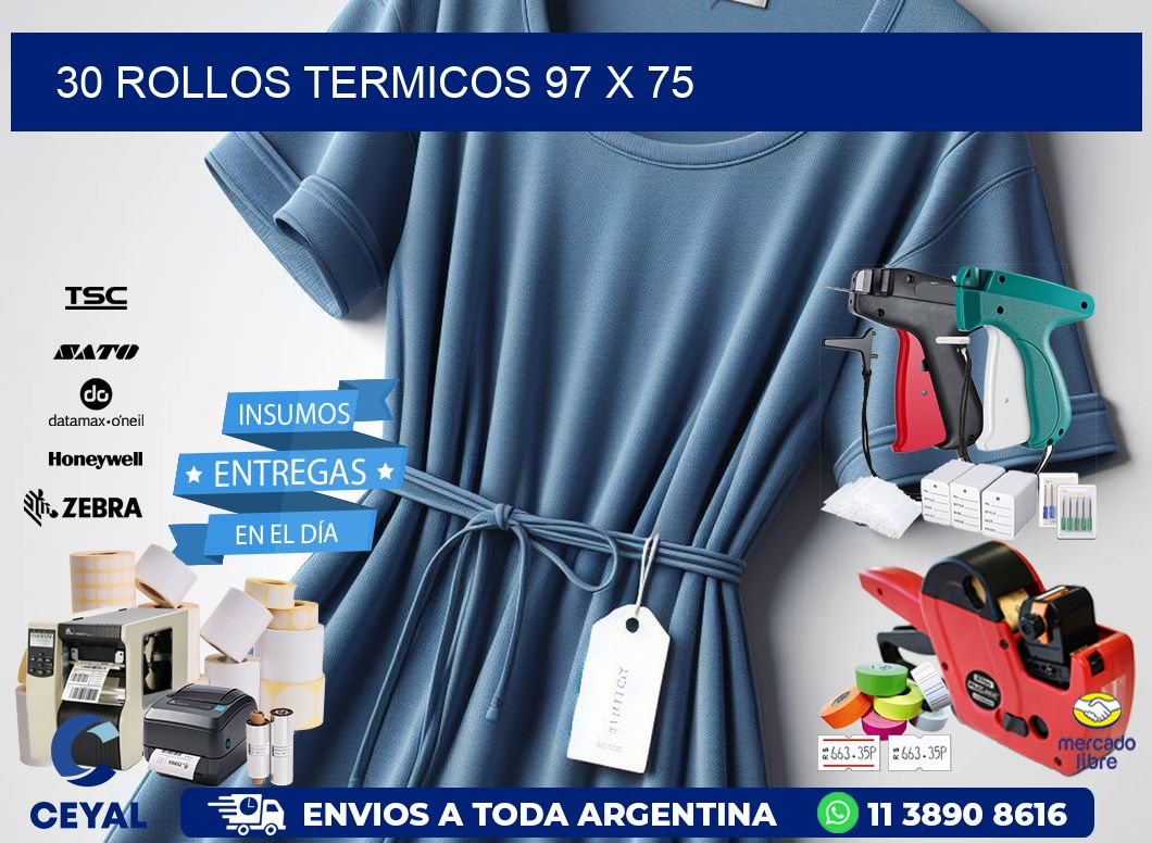 30 ROLLOS TERMICOS 97 x 75