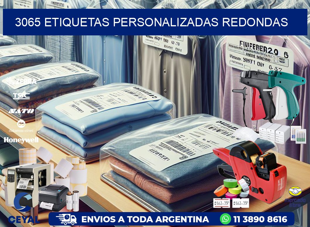 3065 Etiquetas personalizadas redondas