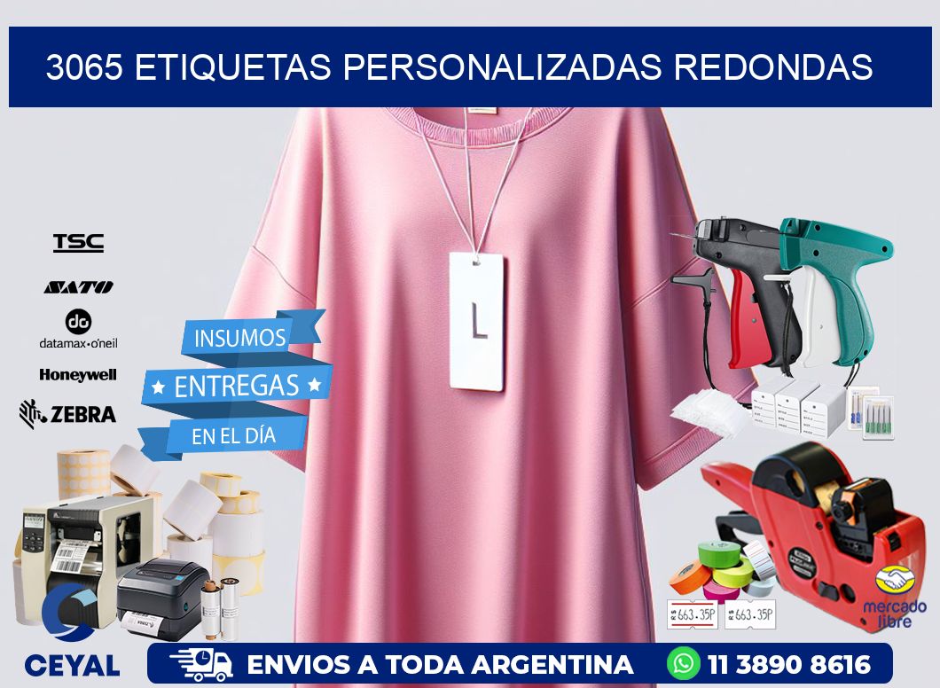 3065 Etiquetas personalizadas redondas