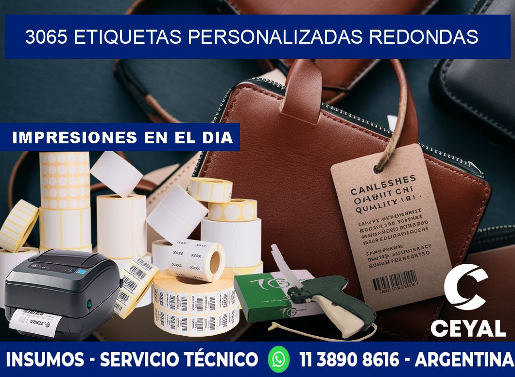 3065 Etiquetas personalizadas redondas