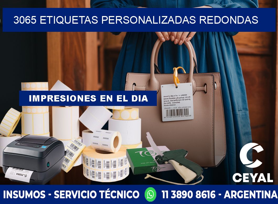3065 Etiquetas personalizadas redondas