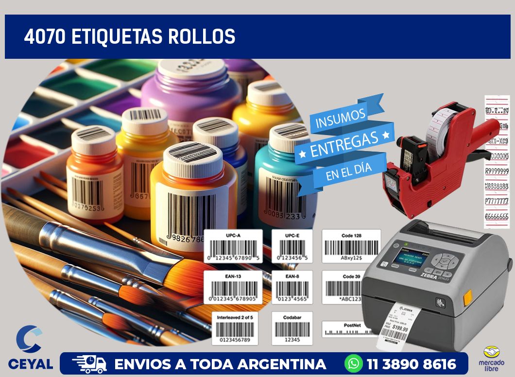 4070 etiquetas rollos
