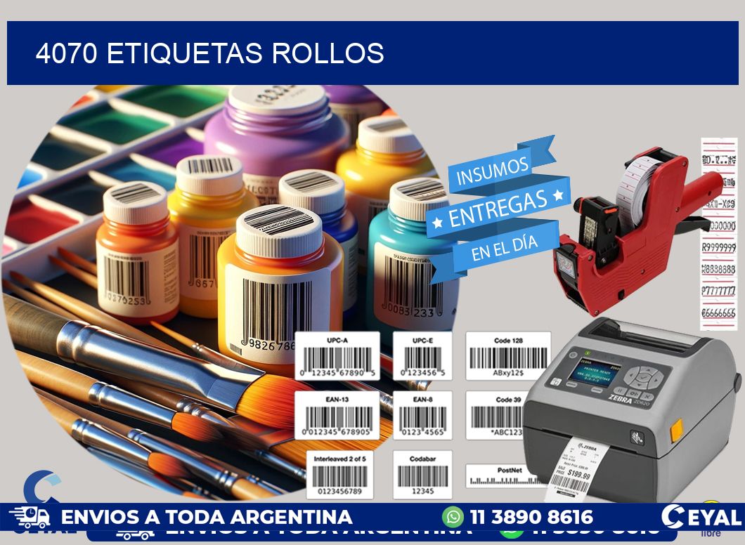 4070 etiquetas rollos