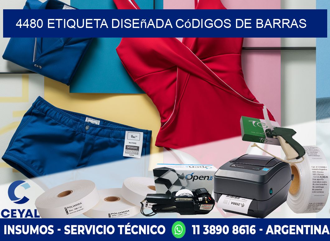4480 etiqueta diseñada códigos de barras