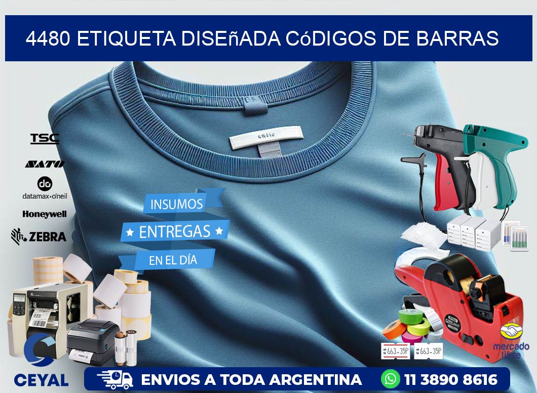 4480 etiqueta diseñada códigos de barras