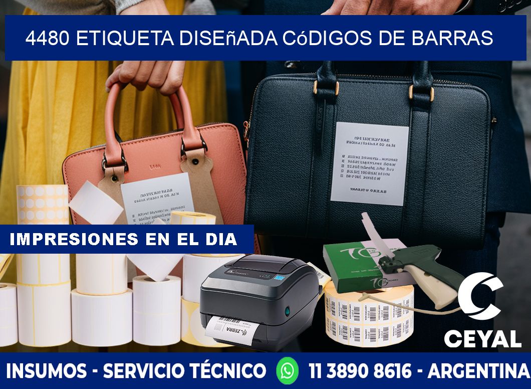 4480 etiqueta diseñada códigos de barras