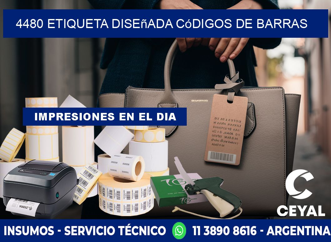 4480 etiqueta diseñada códigos de barras