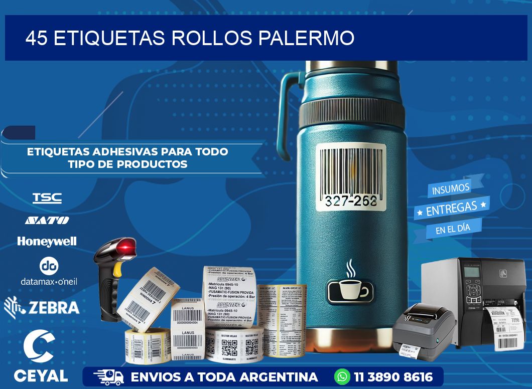 45 etiquetas rollos PALERMO