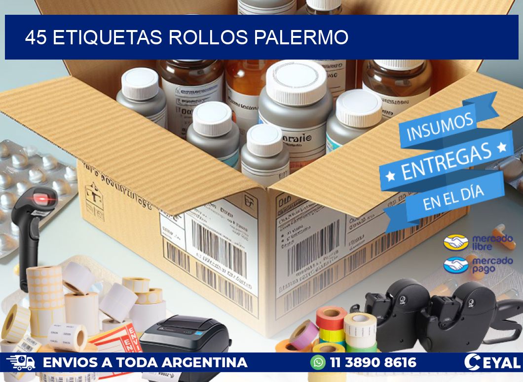 45 etiquetas rollos PALERMO