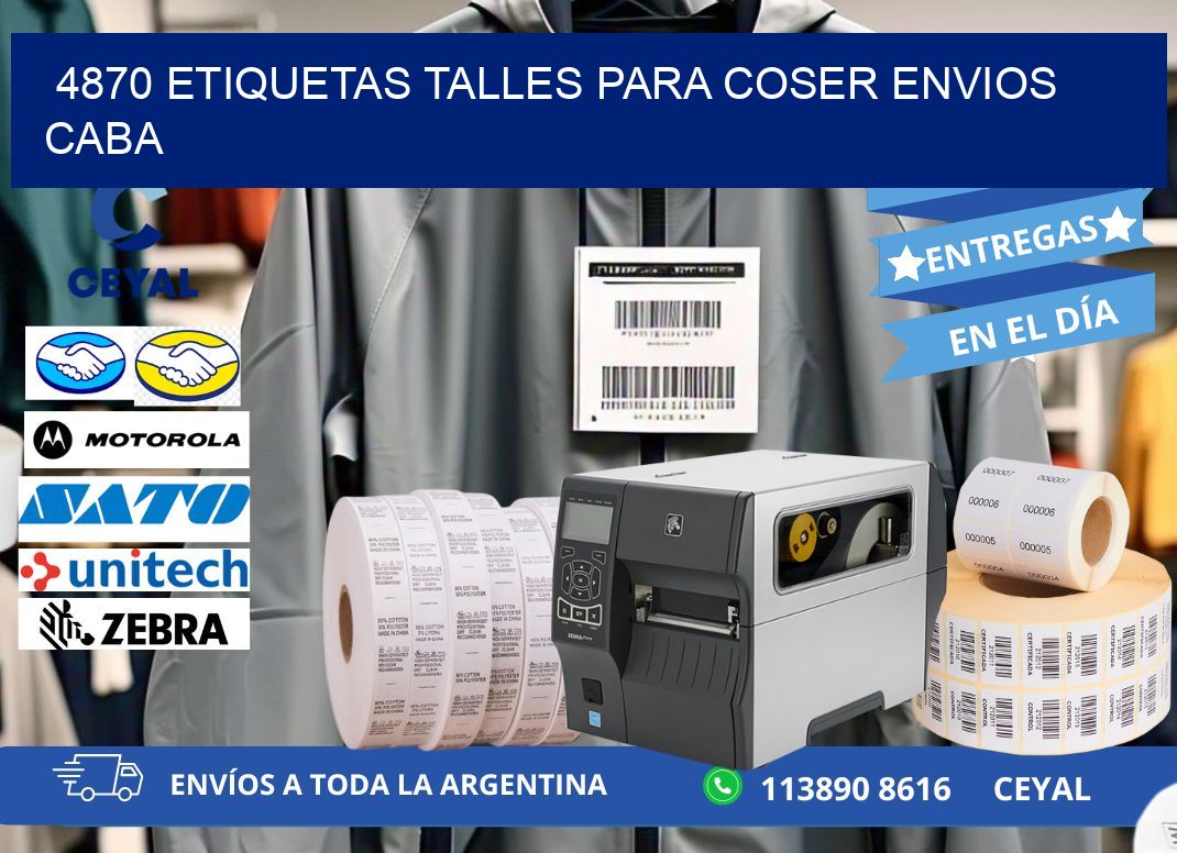 4870 ETIQUETAS TALLES PARA COSER ENVIOS CABA