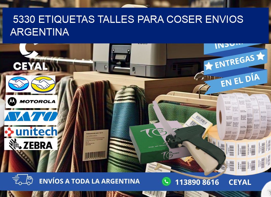 5330 ETIQUETAS TALLES PARA COSER ENVIOS ARGENTINA