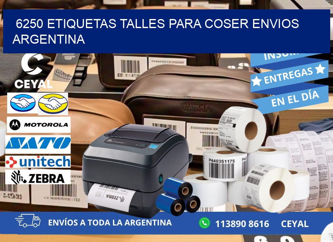 6250 ETIQUETAS TALLES PARA COSER ENVIOS ARGENTINA