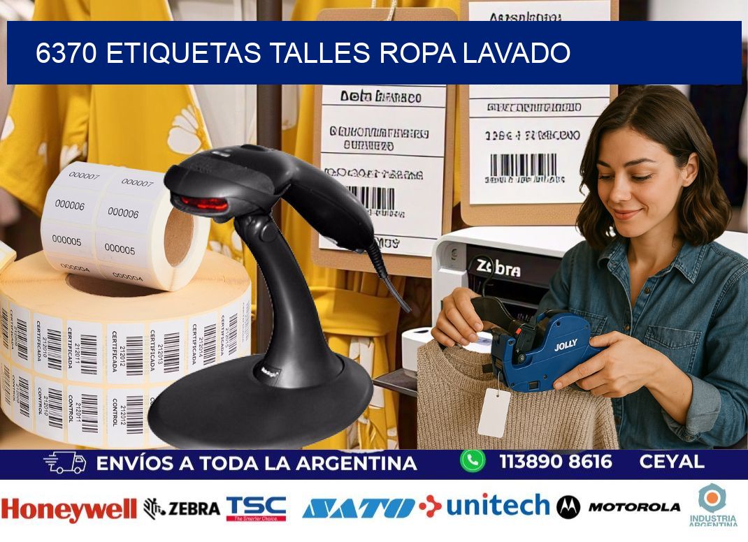 6370 ETIQUETAS TALLES ROPA LAVADO