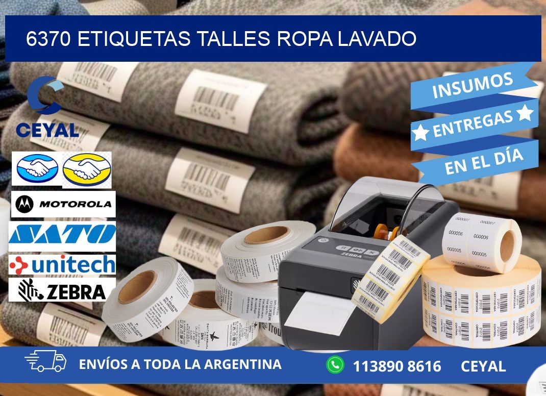 6370 ETIQUETAS TALLES ROPA LAVADO