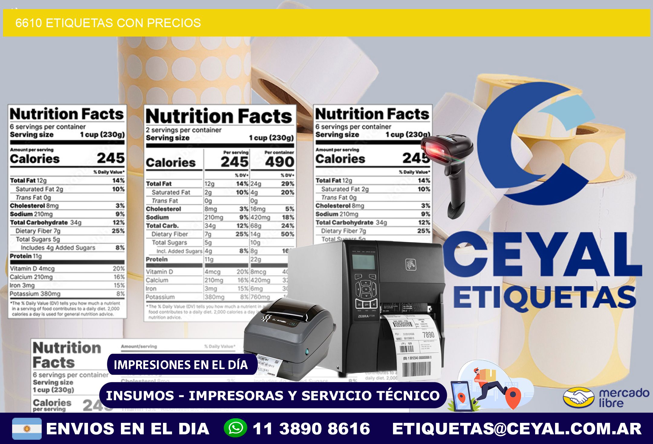6610 etiquetas con precios