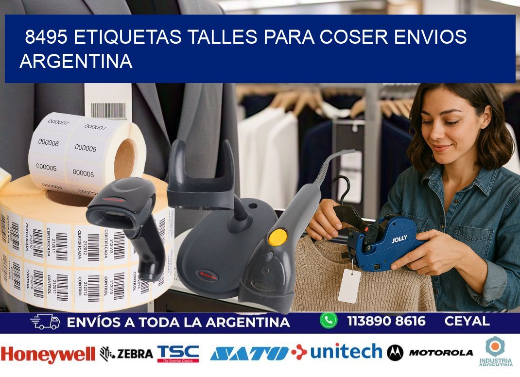 8495 ETIQUETAS TALLES PARA COSER ENVIOS ARGENTINA