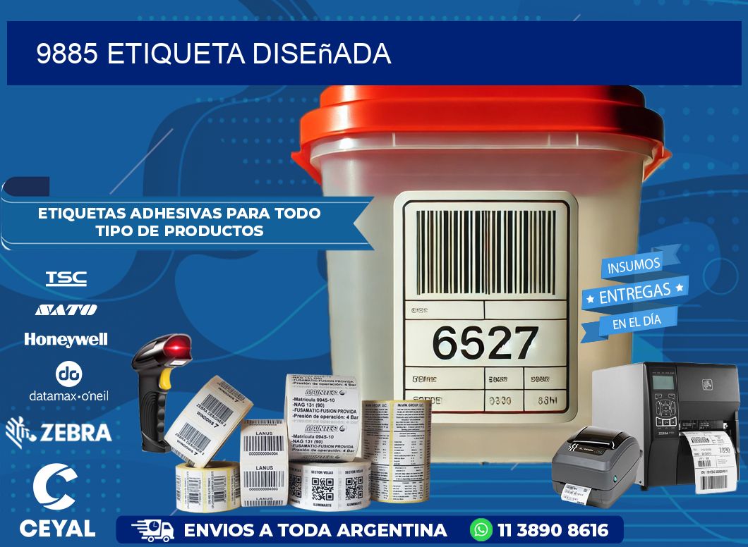 9885 etiqueta diseñada