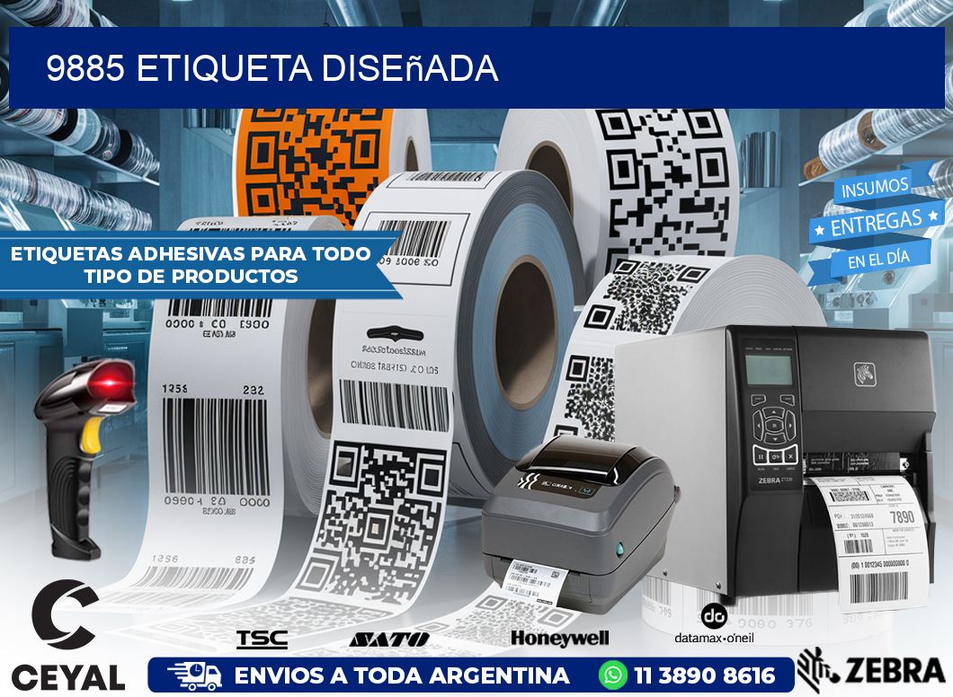 9885 etiqueta diseñada