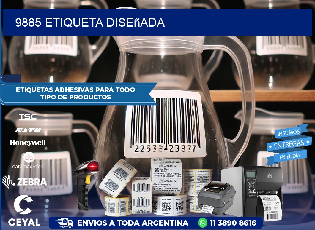9885 etiqueta diseñada