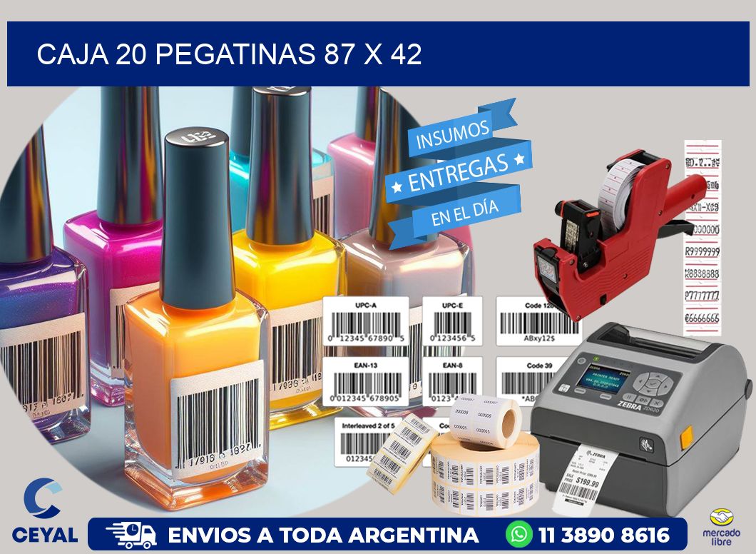 CAJA 20 PEGATINAS 87 x 42