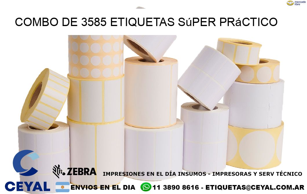 Combo de 3585 etiquetas súper práctico