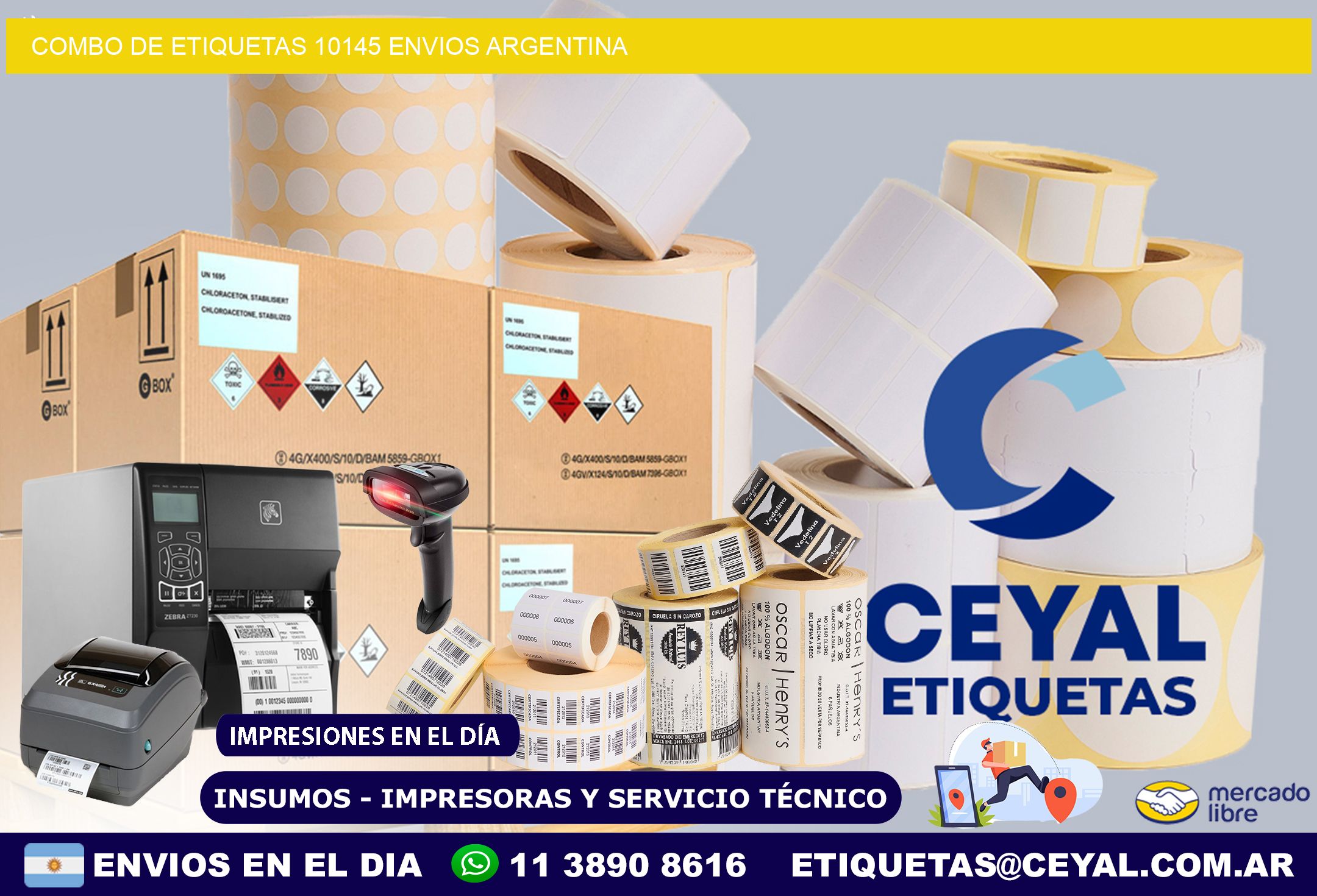 Combo de etiquetas 10145 ENVIOS ARGENTINA