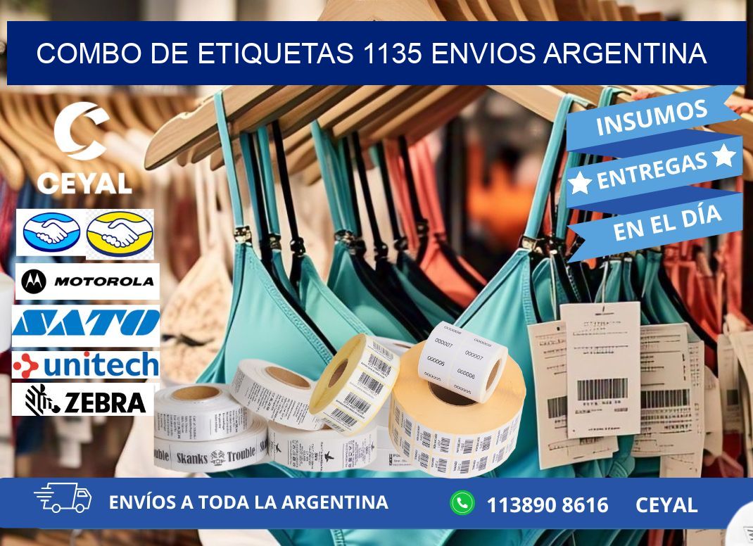 Combo de etiquetas 1135 ENVIOS ARGENTINA