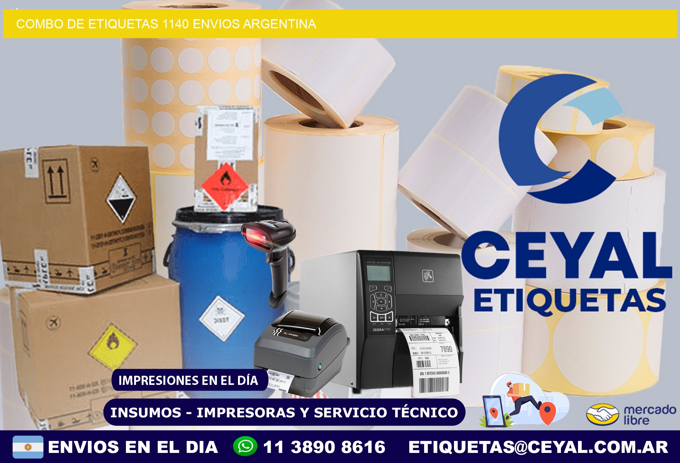 Combo de etiquetas 1140 ENVIOS ARGENTINA