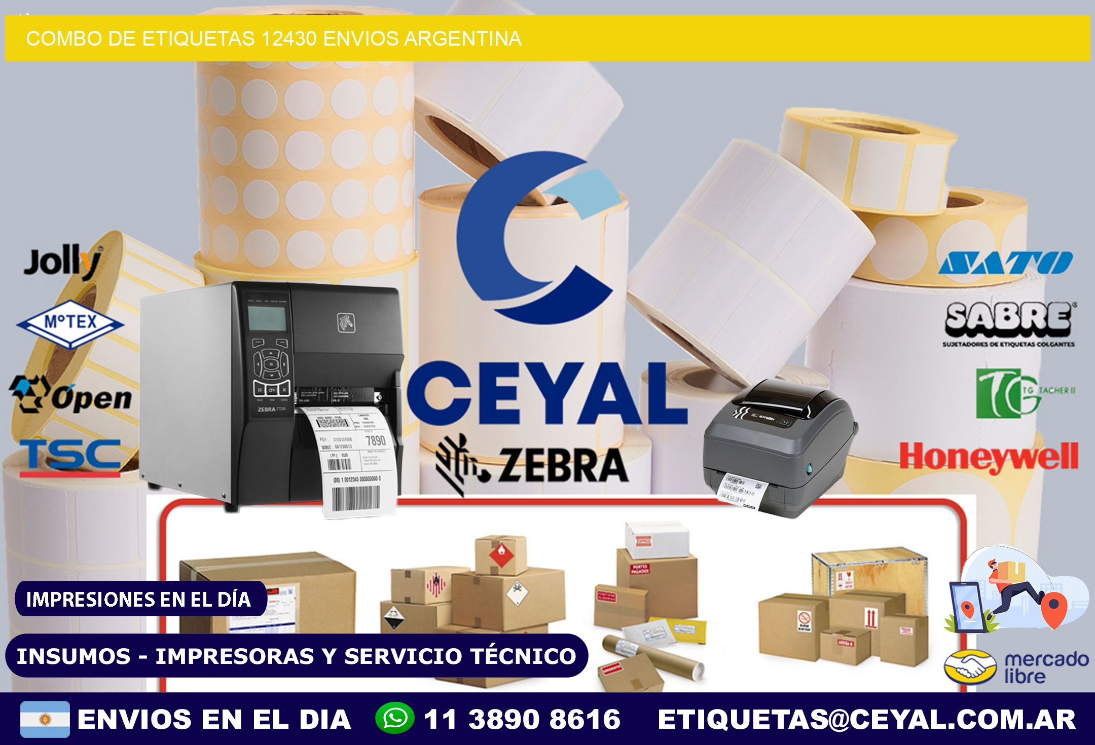 Combo de etiquetas 12430 ENVIOS ARGENTINA
