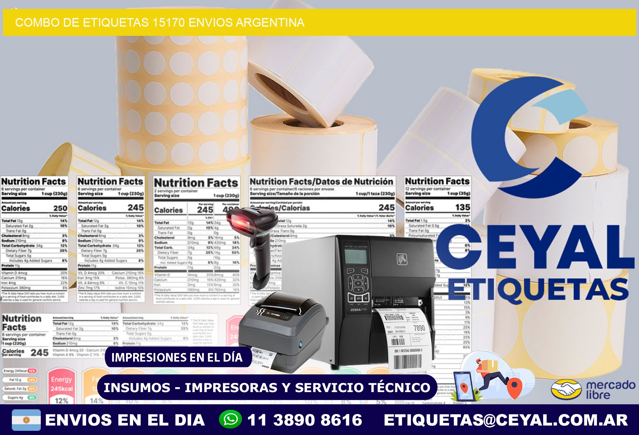 Combo de etiquetas 15170 ENVIOS ARGENTINA